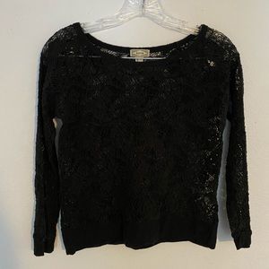 Black Sheer Lace Top